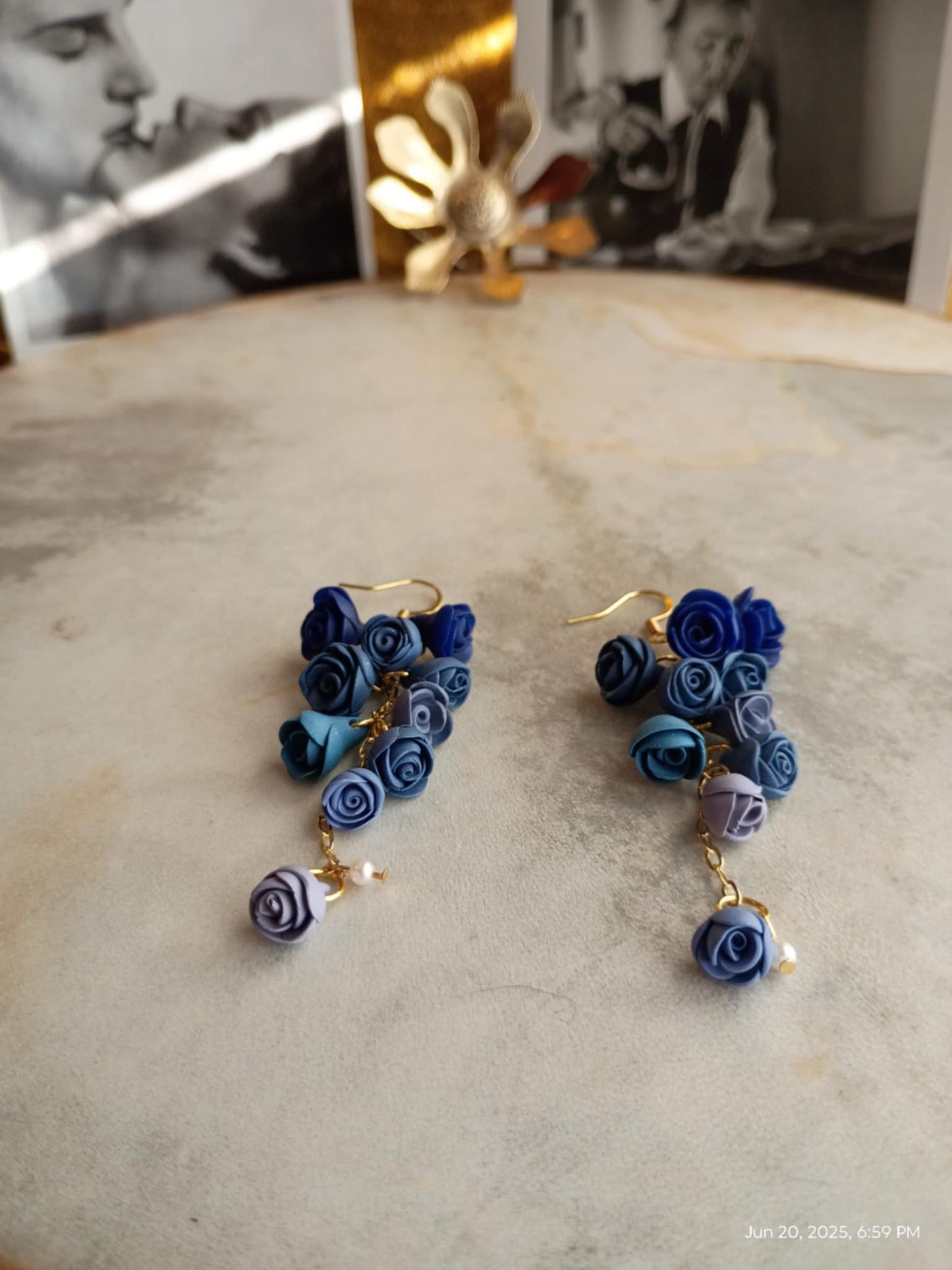 Delicate Purple Rose Dangles