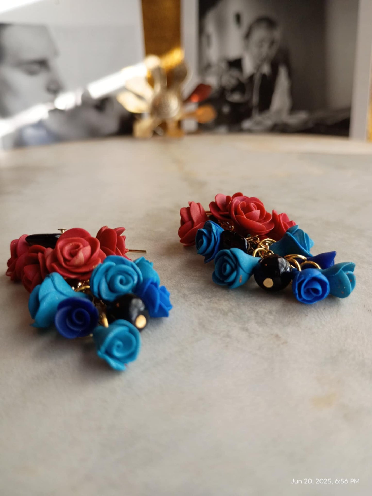 Orange, Blue, and Black Chandelier Roses