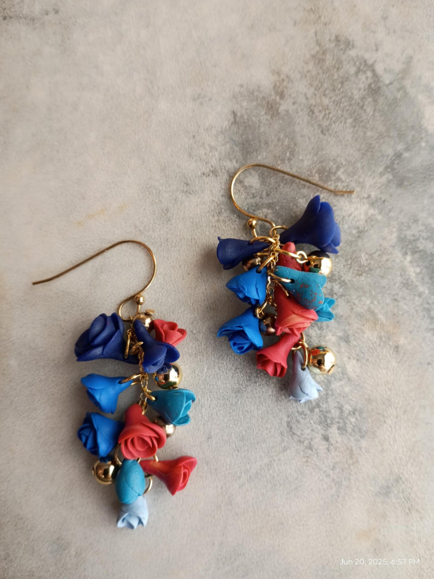 Orange, Blue, and Gold Chandelier Roses