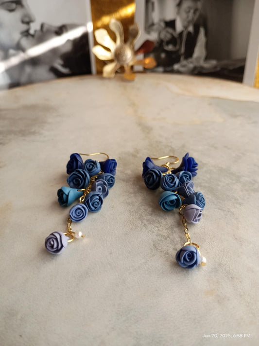 Delicate Purple Rose Dangles
