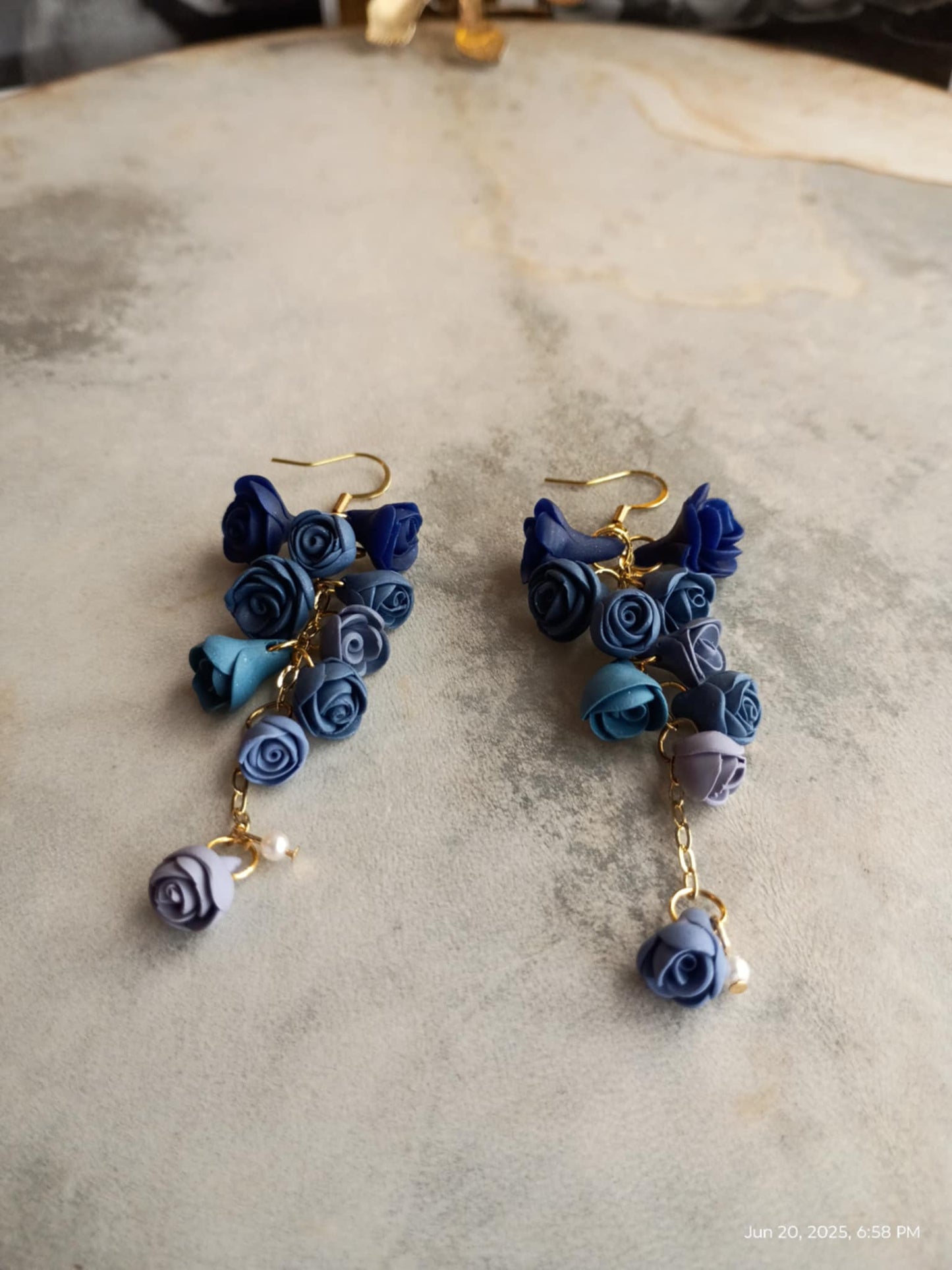 Delicate Purple Rose Dangles